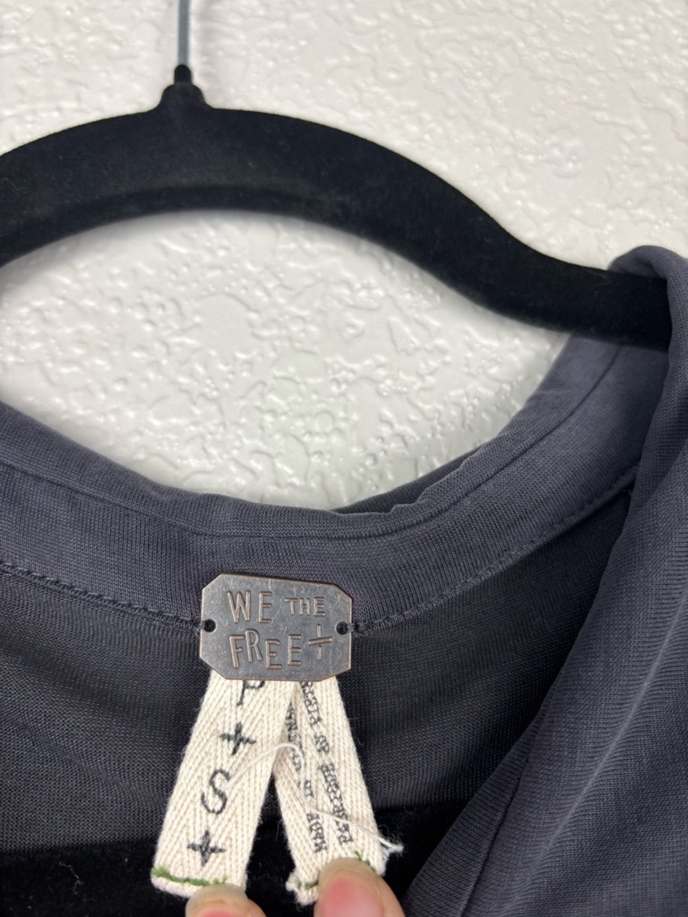We The Free “Rose” Gray Small Polo Henley Top Modal Oversized Boho Minimalist - Picture 5 of 14